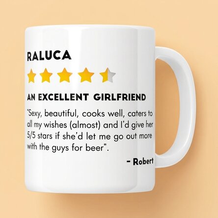 Personalisierter Becher mit Foto und Text – Bewertung