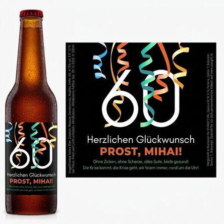 Bier mit individueller Aufschrift – Prost