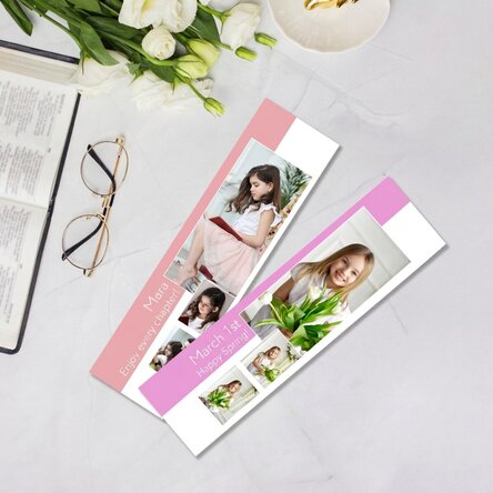 Personalisiertes Lesezeichen mit 3 Fotos und Text – „You are special“
