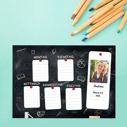 Individuell gestalteter Stundenplan mit Foto und Text – Blackboard