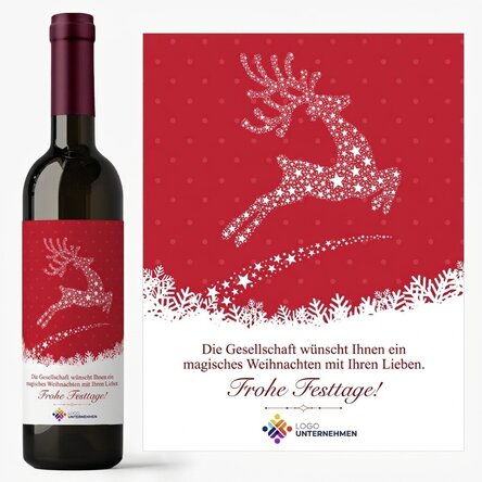 Wein mit individueller Beschriftung und Logo – Weihnachtszauber
