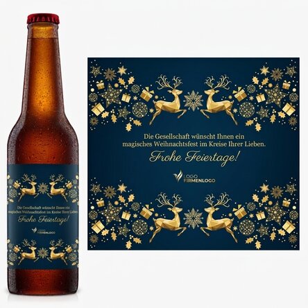 Individuell gestaltetes Bier mit Text und Logo – Weihnachtsgeschichte