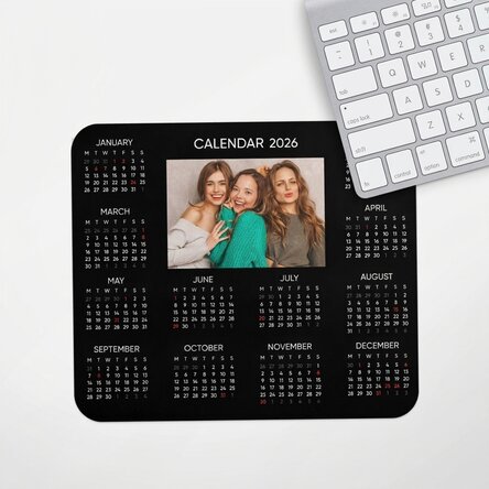 Personalised mouse pad with a photo and text - Calendar