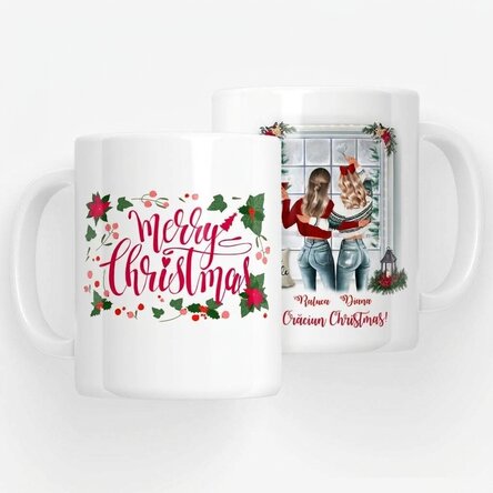 Personalisierte Tasse mit Namen für Freunde – Frohe Weihnachten