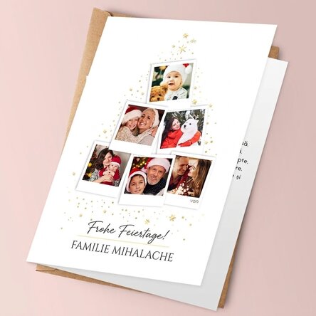 Personalisierte Grußkarte mit Fotos und Text – Christmas Tree