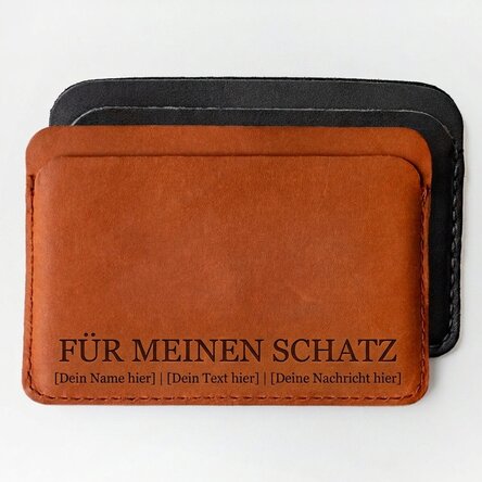 Personalisierte Lederbrieftasche mit Initialen