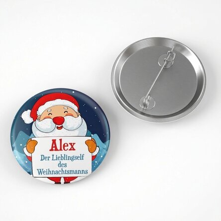 Personalisiertes Button mit Text – Der Liebling des Weihnachtsmanns