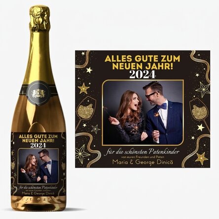Personalisierter Sekt mit Text und Foto – Herzlichen Glückwunsch zum Geburtstag! 2024