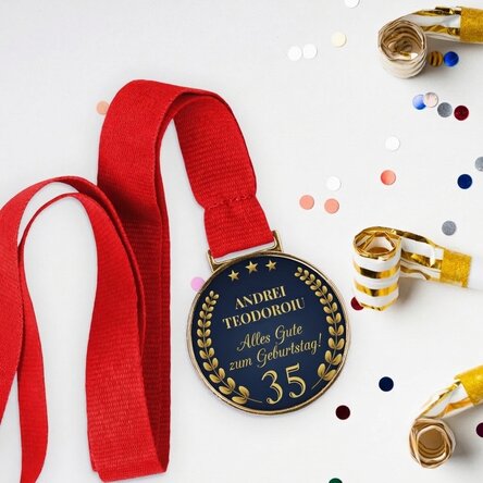 Personalisierte Medaille mit Text – Jubiläum