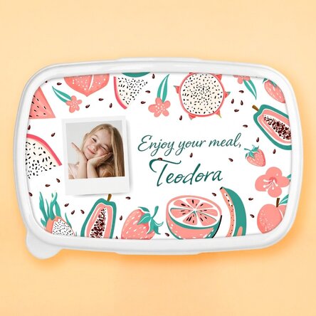Lunch box, personalised with a photo and message - Fruit