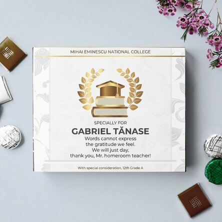 Personalised box of chocolates with text for Teacher - Graduation model