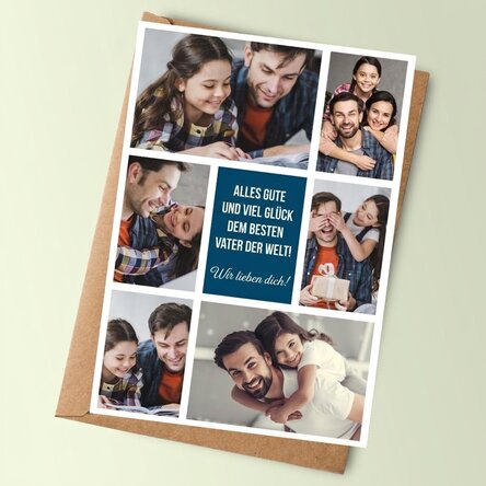 Personalisierte Karte mit Fotos und einer Botschaft – Mit lieben Grüßen