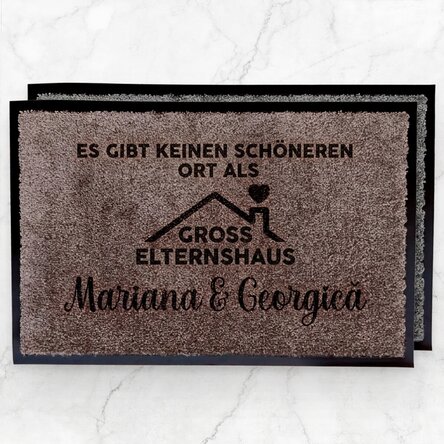 Individuell gestaltete Eingangsmatte mit Text – Das Haus der Großeltern