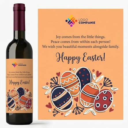 Wein mit individueller Beschriftung und Logo zu Ostern