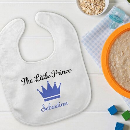 Personalised baby bib with name - Crown