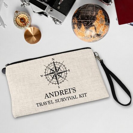 Personalisiertes Accessoire-Set für Herren mit Text – Reise-Überlebensset