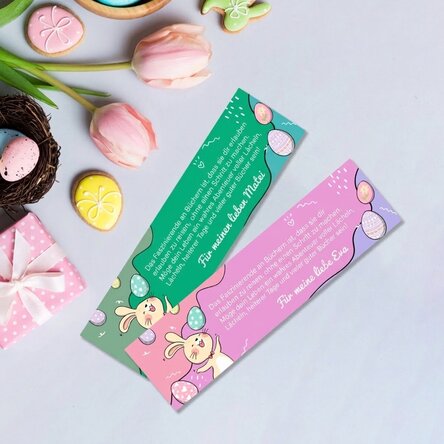 Personalisiertes Lesezeichen mit Ostergruß