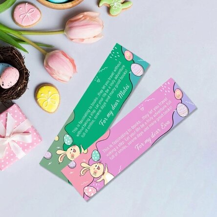 Personalisiertes Lesezeichen mit Ostergruß