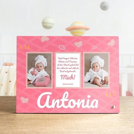 Personalisierter Fotorahmen mit 3 Fotos und Text für Kinder – Das Süßeste