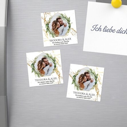 Set mit 12 Magneten (6 x 6 cm) – Hochzeitsgeschenk