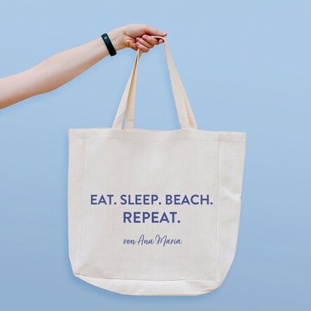 Personalisierte Strandtasche mit Schriftzug – Beach. Repeat