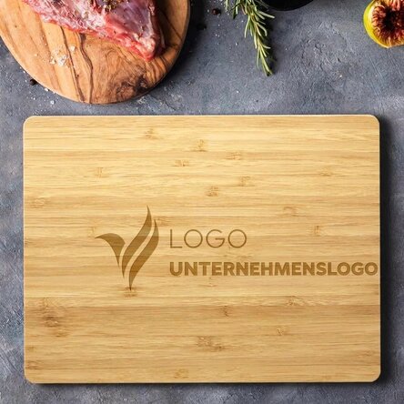 Rechteckiger Bambus-Schneidebrett, individuell mit Logo versehen