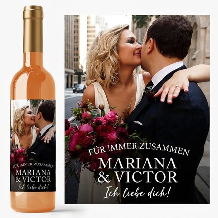 Personalisierter Wein mit Text und Foto – Kostbare Momente