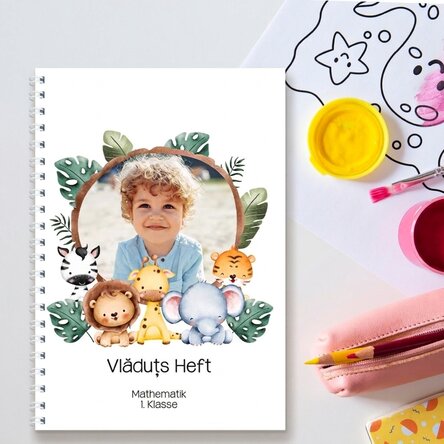 Personalisiertes Notizbuch mit Foto und Text – Tierchen