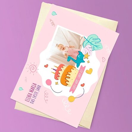 Personalisierte Magnetkarte mit einem Foto zum Geburtstag deines Kindes