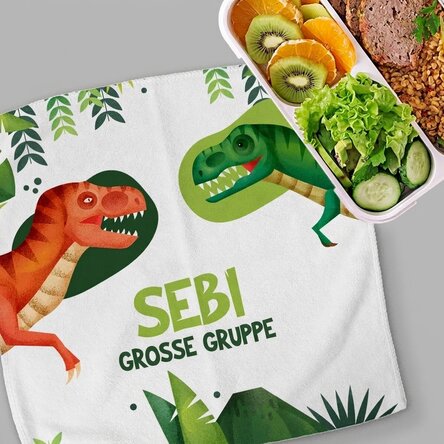Personalisiertes Handtuch mit Aufdruck – T-Rex-Dinosaurier