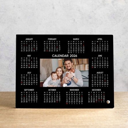 Personalisierte Bilderrahmen für den Schreibtisch mit Kalender
