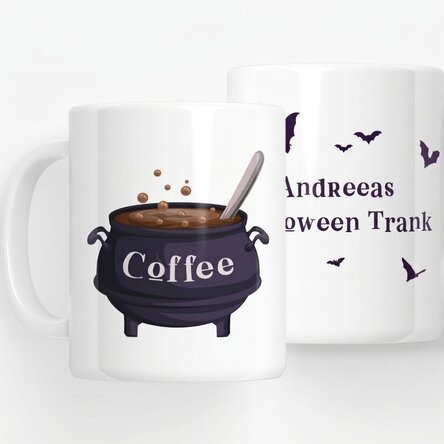 Personalisierte Tasse mit Aufdruck – Halloween Coffee