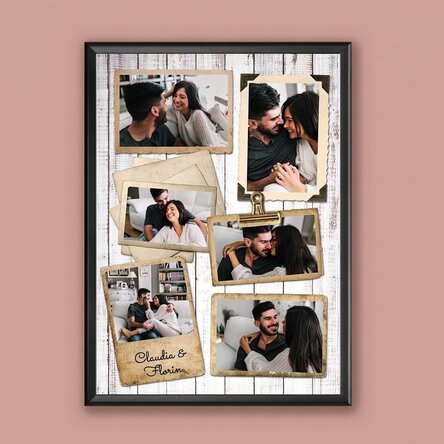 Individuell gestaltetes Bild mit 6 Fotos im Vintage-Design