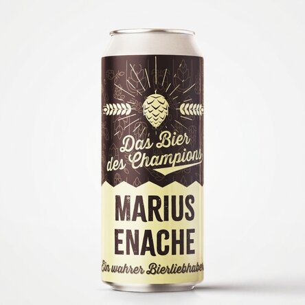Bier in einer Dose mit individueller Beschriftung – Das Bier des Champions