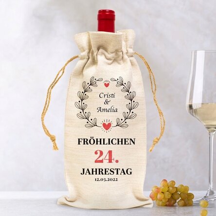 Personalisierte Tasche für eine Weinflasche – Modell „Aniversare“