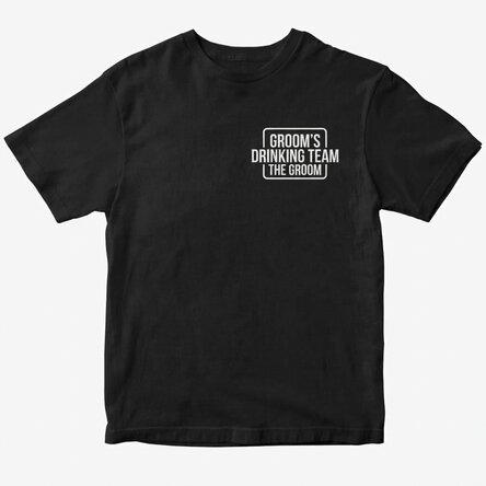 Personalisiertes Baumwoll-T-Shirt mit Aufdruck für den Junggesellenabschied – Groom's drinking team