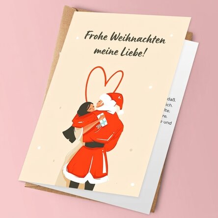 Personalisierte Weihnachtskarte mit einer Botschaft für Paare