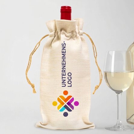 Personalisierte Weintaschen mit horizontalem Logo