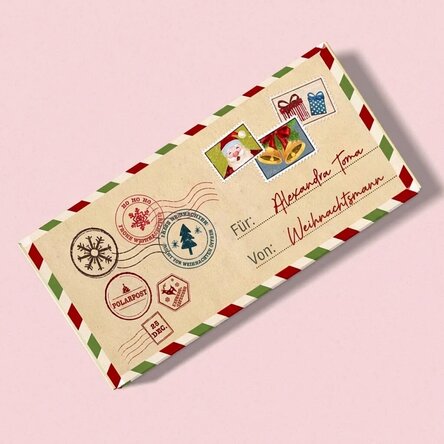 Personalisierte Schokolade mit Text – Vom Weihnachtsmann