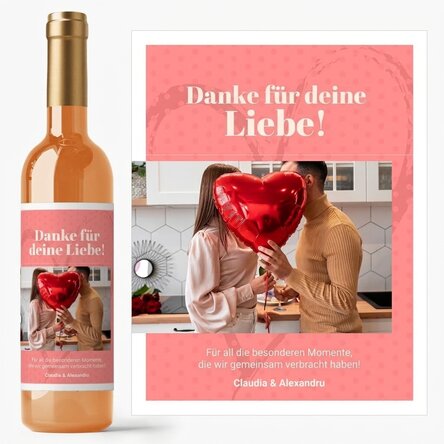 Personalisierter Wein mit Foto und Text – Danke für deine Liebe!