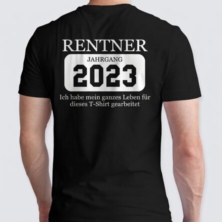 Personalisiertes Baumwoll-T-Shirt mit Aufdruck – Ruhestand