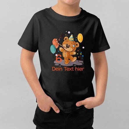 Personalisiertes Baumwoll-T-Shirt für Kinder mit Aufdruck – Geburtstag