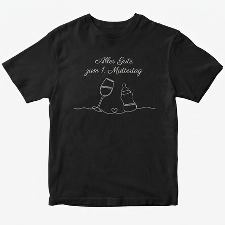 Personalisiertes Baumwoll-T-Shirt mit Aufdruck für werdende Mütter