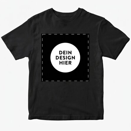 Personalisiertes Baumwoll-T-Shirt mit deinem quadratischen Motiv