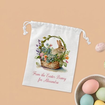 Kleiner Geschenksack mit individueller Beschriftung – Hase