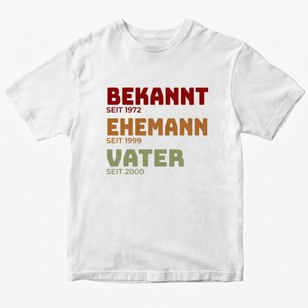 Personalisiertes Baumwoll-T-Shirt mit Aufdruck – Die Geschichte meines Vaters