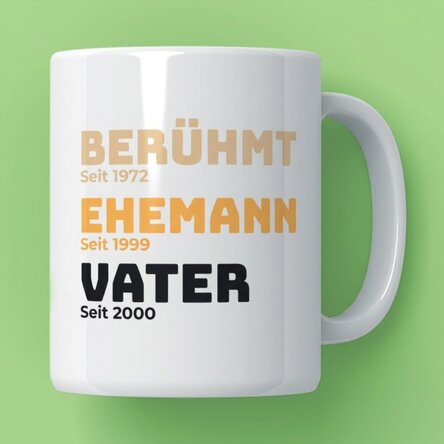 Personalisierte Tasse mit Text – Die Geschichte meines Vaters