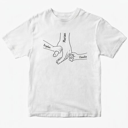 Personalisiertes Baumwoll-T-Shirt mit Aufdruck – Immer in deiner Nähe