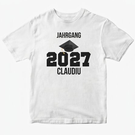 Personalisiertes Baumwoll-T-Shirt mit Aufdruck – Abschluss