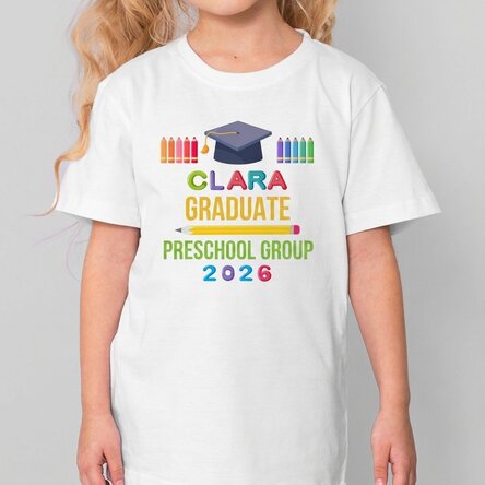 Personalisiertes Baumwoll-T-Shirt für Kinder mit Aufdruck – Absolvent